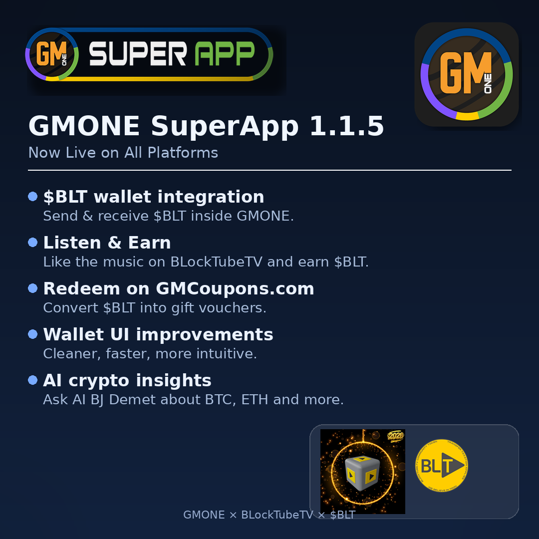 GMONE SuperApp 1.1.5 is Live on All Platforms